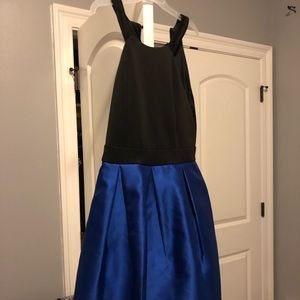 Blue and black dress